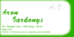 aron varkonyi business card